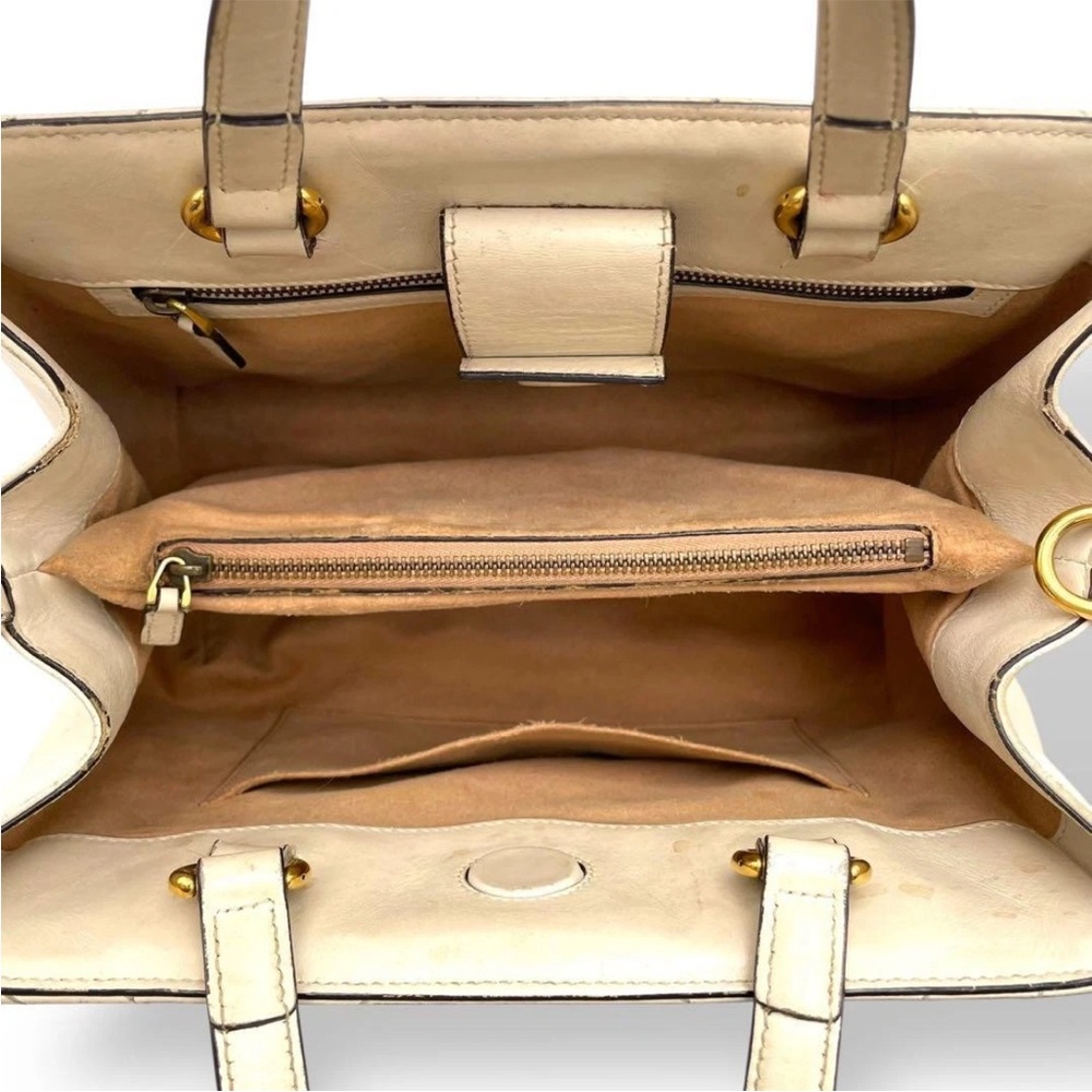 Gucci Cream Satchel with Gold Accents - Picture 10 of 16